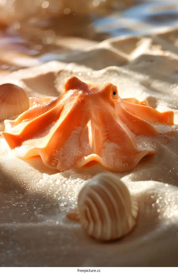 Orange Octopus on the Sand