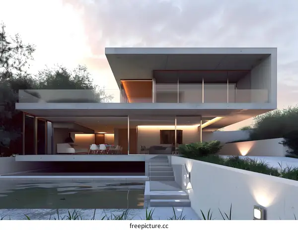 Modern House with Pool and Garden