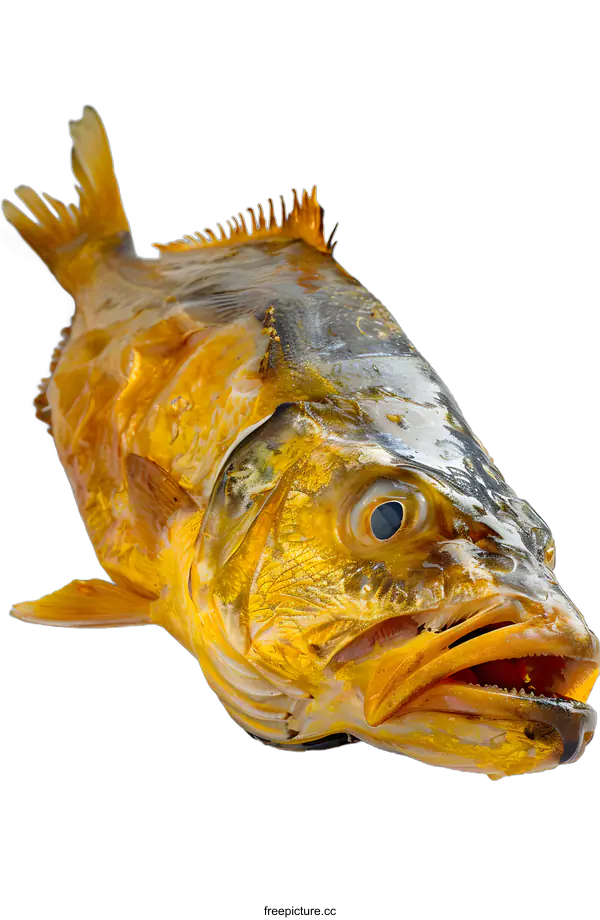 [Transparent Background PNG]Smoked Yellow Fish on White Background