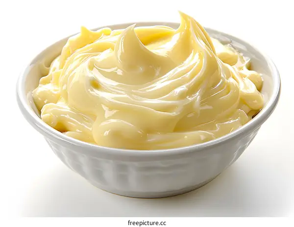 Bowl of smooth and creamy mayonnaise