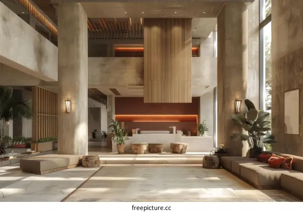 Modern Minimalist Hotel Lobby Design