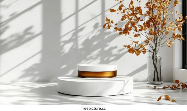 Autumnal Product Showcase on White Display