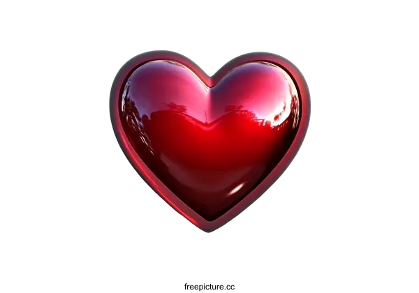 [Transparent Background PNG]3D Red Heart Symbol of Love