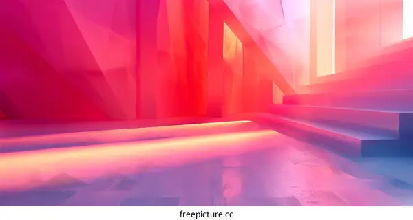 Surreal Pink and Purple Hallway