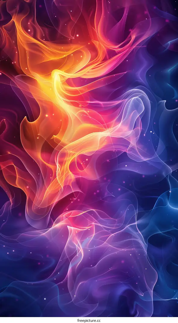 Abstract Colorful Flowing Energy