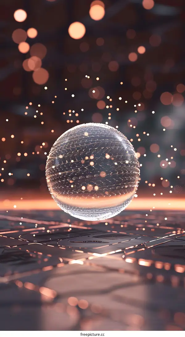Abstract Sphere With Bokeh Lights