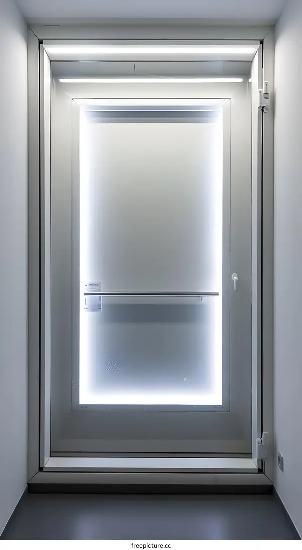 Modern White Door with Light Strip