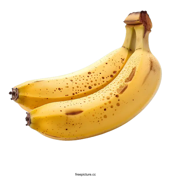 [Transparent Background PNG]Two ripe bananas isolated on white background