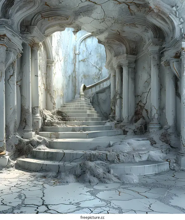 Gothic Staircase in a Historical Building