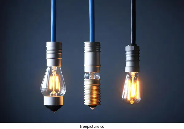 Three Modern Edison Style Pendant Lamps