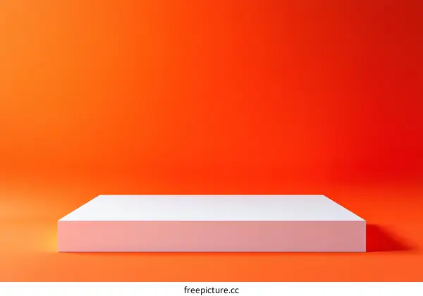 Stylish Minimalist Orange and White Display Podium