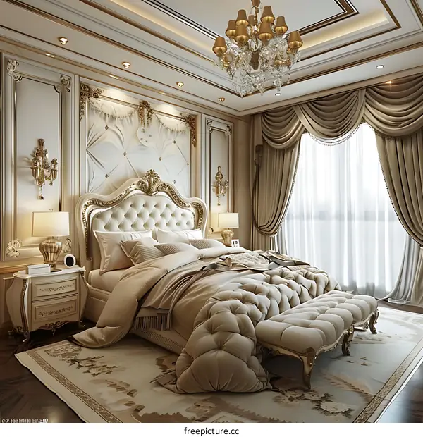 European-style luxury bedroom