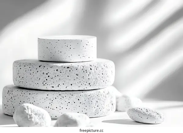 Modern Minimalist White Stone Stack