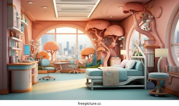 Colorful & Whimsical Hospital Room for Children