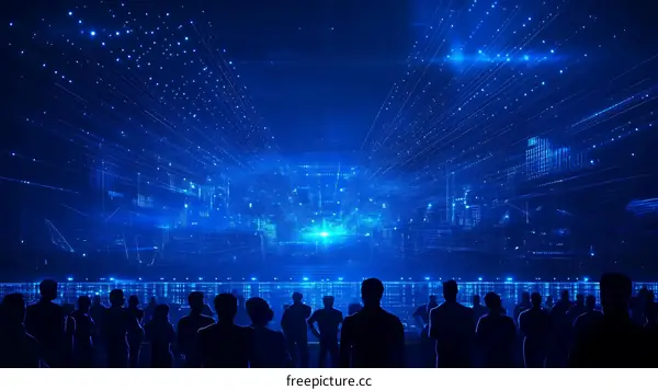 Global Network Community Watching Digital Cityscape