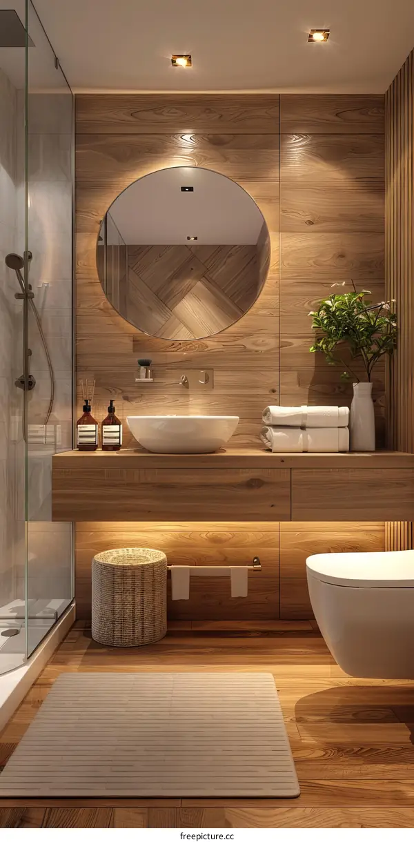 Modern Wooden Bathroom Interior Design