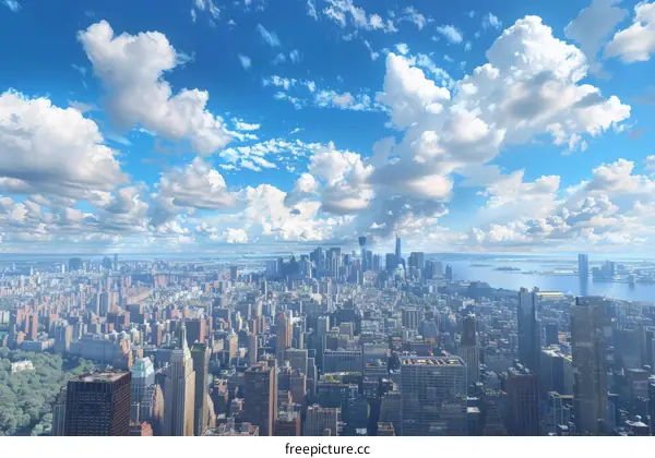 New York City Skyline on a Beautiful Day