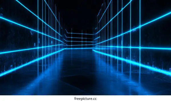 Neon Grid Futuristic Corridor