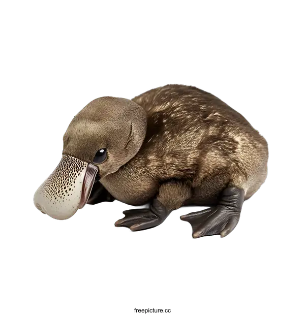 [Transparent Background PNG]Close Up of a Baby Platypus with Webbed Feet