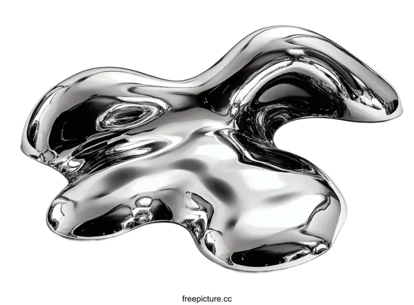 [Transparent Background PNG]Abstract Liquid Metal Sculpture