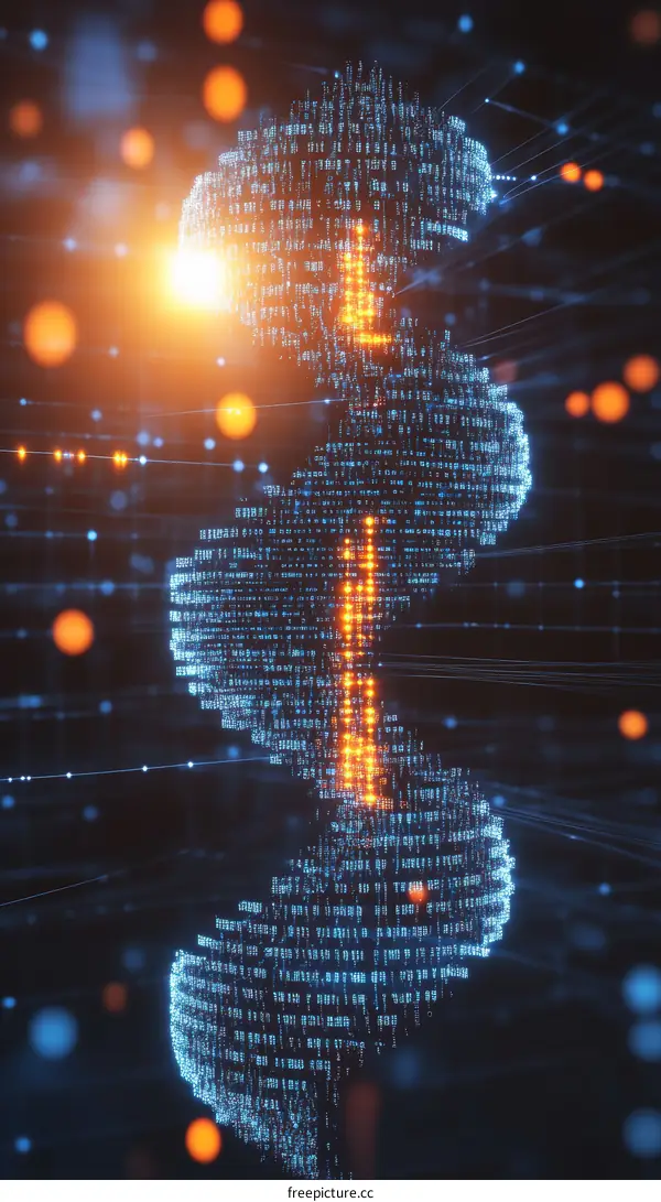 Digital DNA Helix Structure Illustration