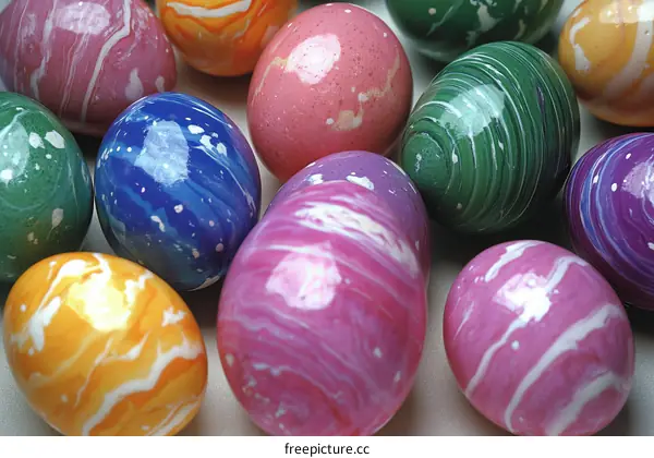 Colorful Easter Eggs Close-up