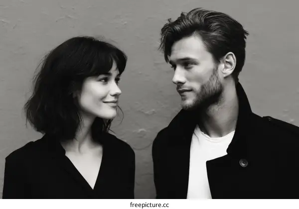 Stylish Couple Posing Outdoors