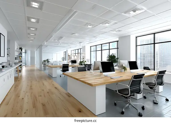 Modern Open-Plan Office Space Interior Design