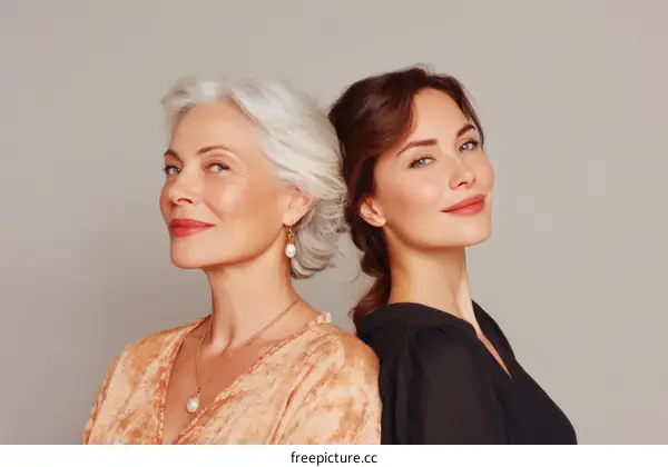 Elegant Mother Daughter Portrait