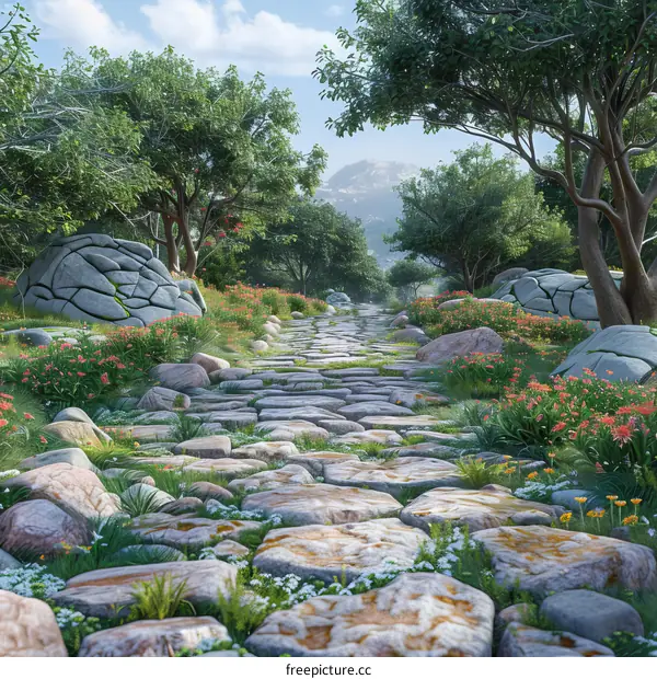 Serene Path through an Enchanting Forest