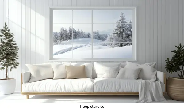 Winter Cozy Living Room Illustration