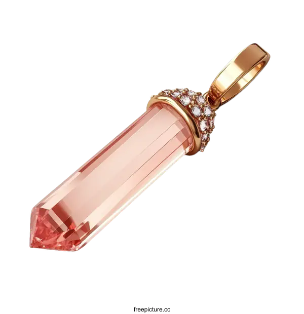 [Transparent Background PNG]Elegant Pink Crystal Pendant Design
