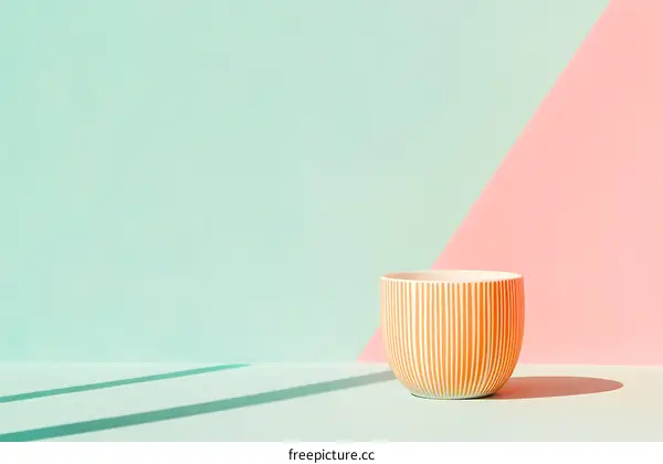 Minimalist Cup on Pastel Colored Background