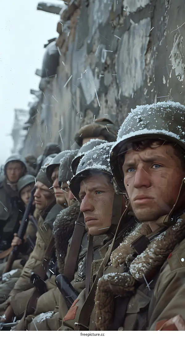 Soldiers in the Snow During World War II