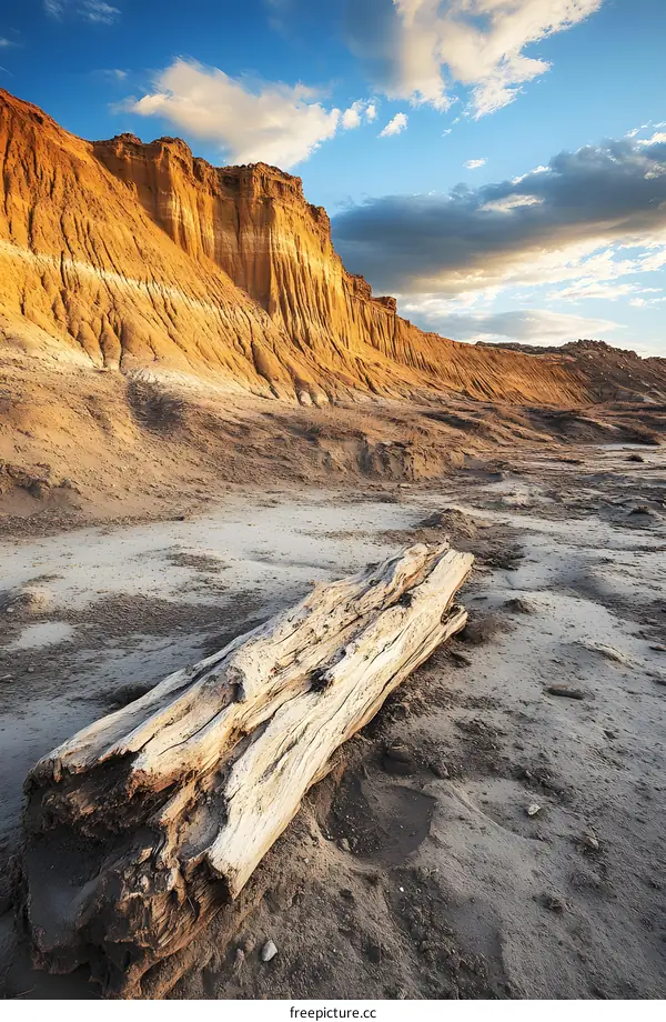 Desert Landscape with Log in Foreground