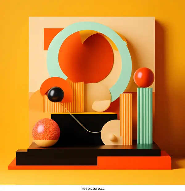 Abstract Geometric Shapes in a Vibrant Color Palette