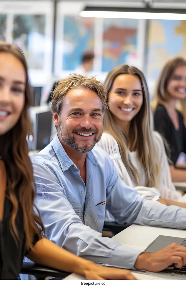 portrait of a group of business people in an office