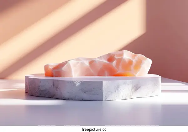 Abstract Peach Rock Display Podium