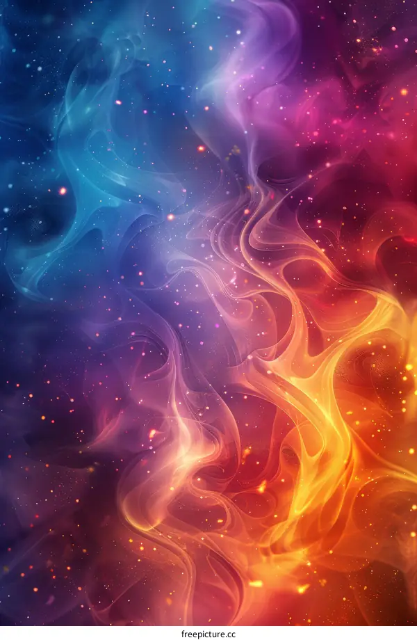 Abstract Colorful Nebulae in Space
