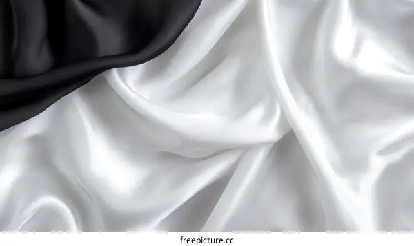 Black and White Satin Fabric Texture