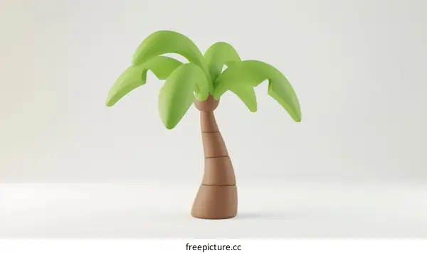 3D rendering of a single palm tree