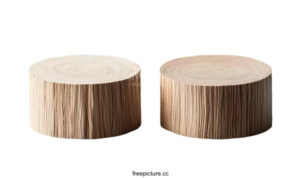 [Transparent Background PNG]Pair of Wooden Display Stands