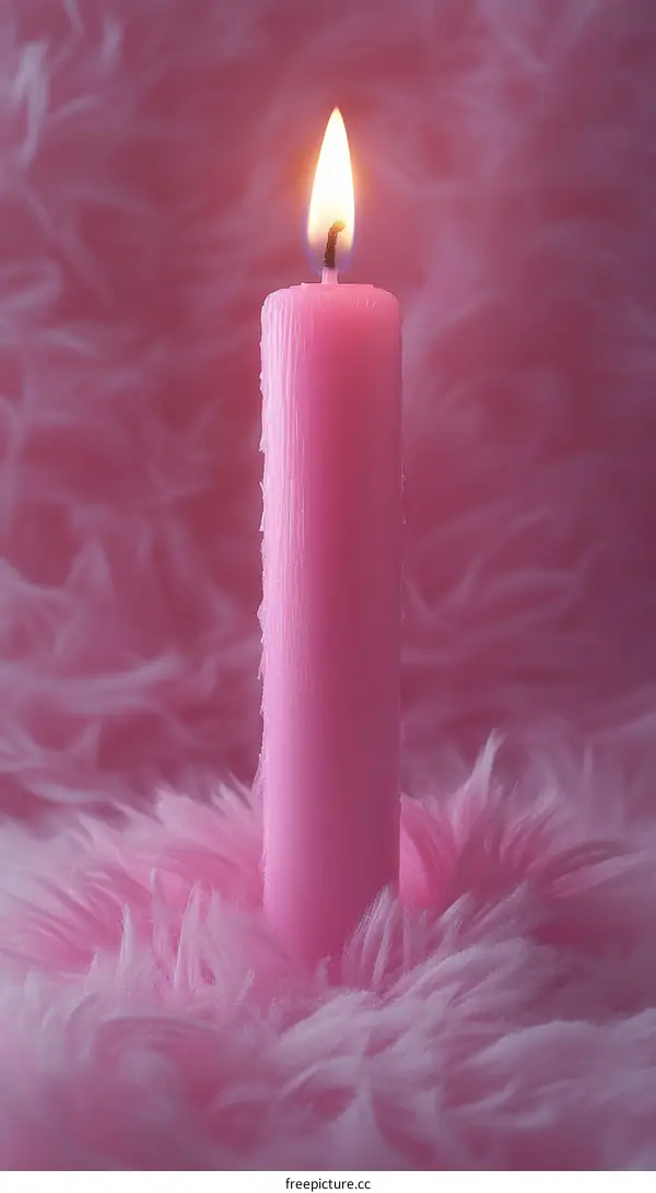 Pink Candle Light on Pink Fur