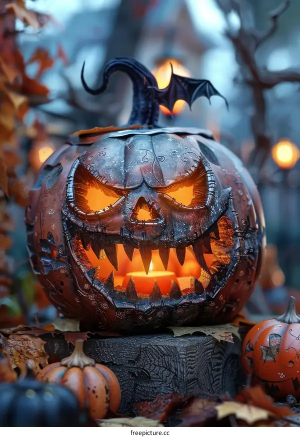 Spooky Halloween Pumpkin Lantern
