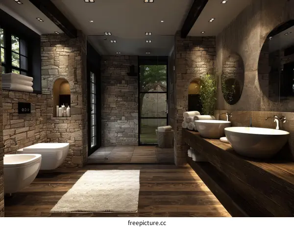 Rustic Modern Bathroom Interior Design