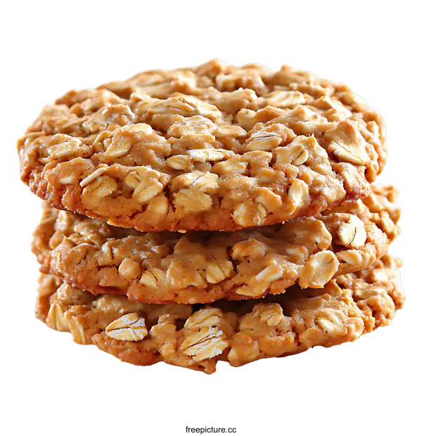 [Transparent Background PNG]Delicious Stacked Oatmeal Cookies