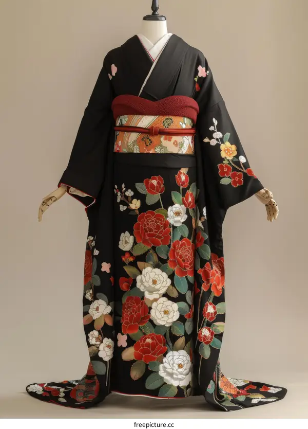A kimono with a floral pattern