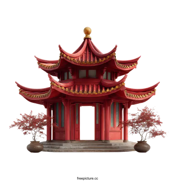 [Transparent Background PNG]Traditional Chinese Pagoda Architectural Design