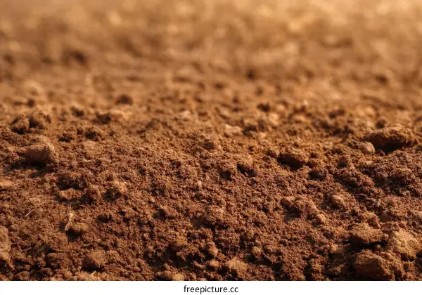 Close-up View of Brown Soil Texture