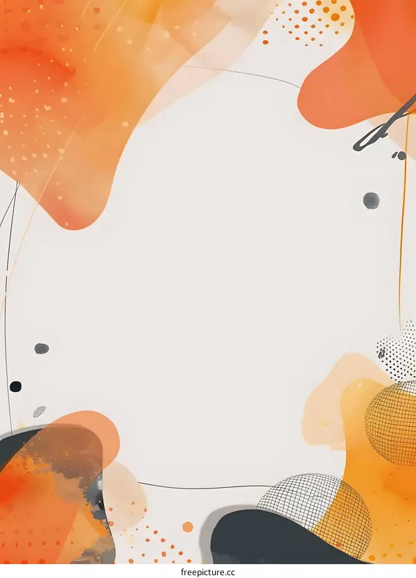 Abstract Orange and Gray Watercolor Background